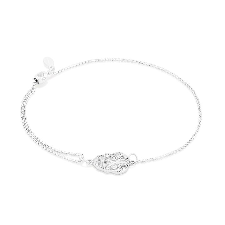 Alex And Ani Calavera Pull Chain Bracelet, Sterling Silver
