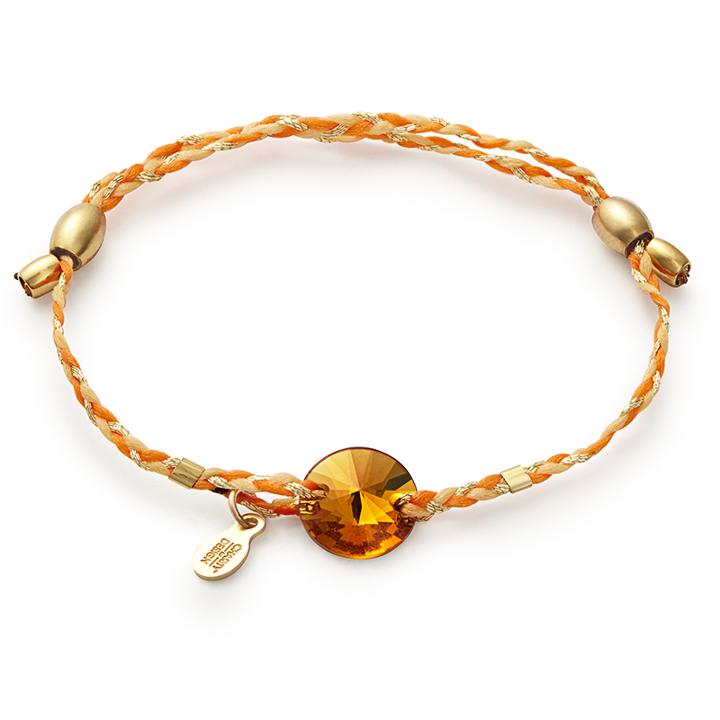 Alex And Ani Topaz Crystal Precious Threads Bracelet, 14kt Gold Plated