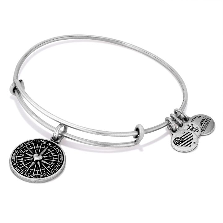 Alex And Ani True Direction Charm Bangle, Rafaelian Silver Finish
