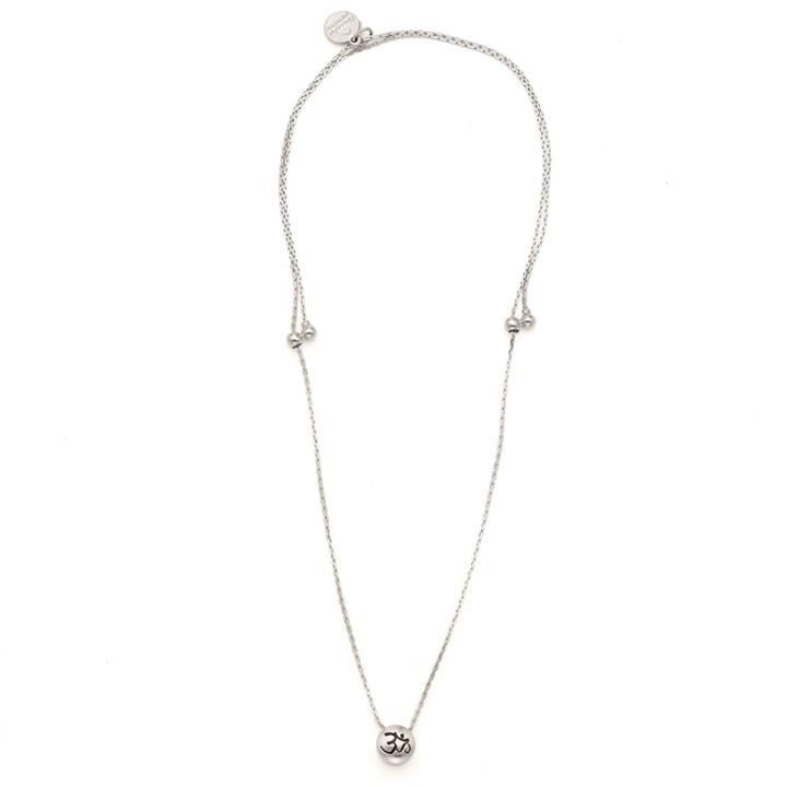 Alex And Ani Om Sacred Studs Necklace, Silver Plated