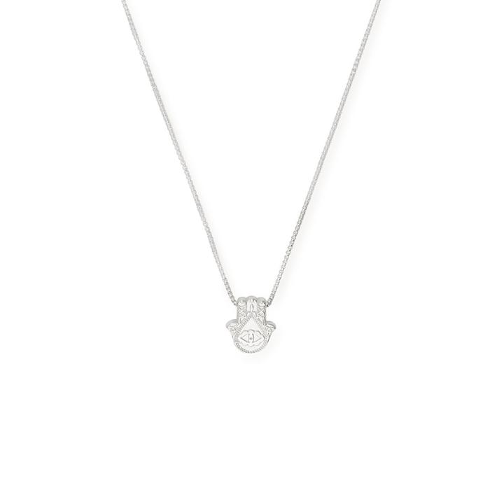 Alex And Ani Hand Of Fatima Adjustable Necklace, Sterling Silver
