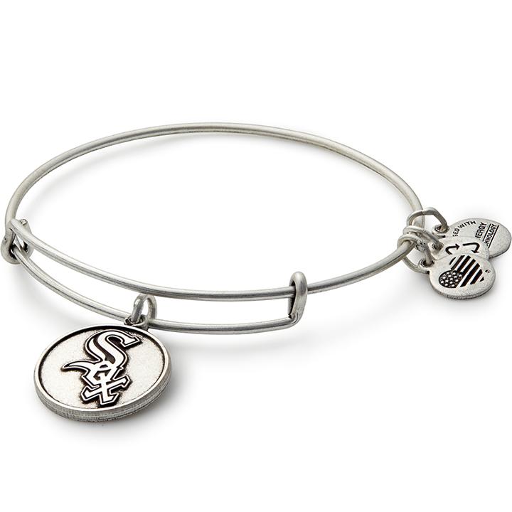 Alex And Ani Chicago White Sox  Cap Logo Charm Bangle, Rafaelian Silver Finish