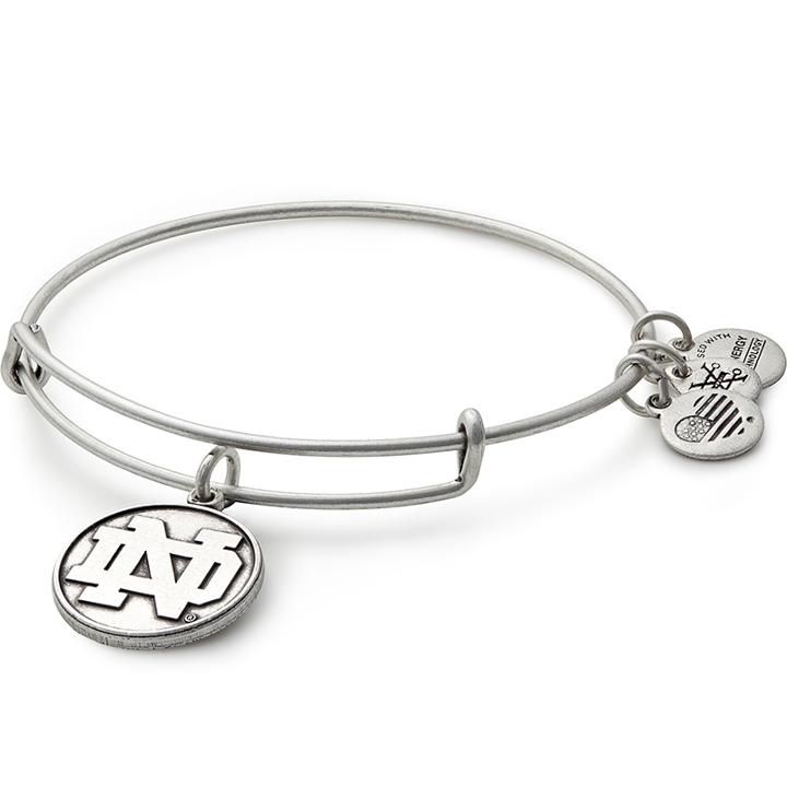 Alex And Ani University Of Notre Dame® Logo Charm Bangle, Rafaelian Silver Finish