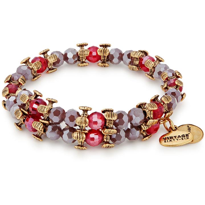 Alex And Ani Aubergine Splendor Wrap, Rafaelian Gold Finish