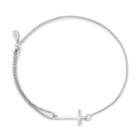 Alex And Ani Cross Pull Chain Bracelet, Sterling Silver