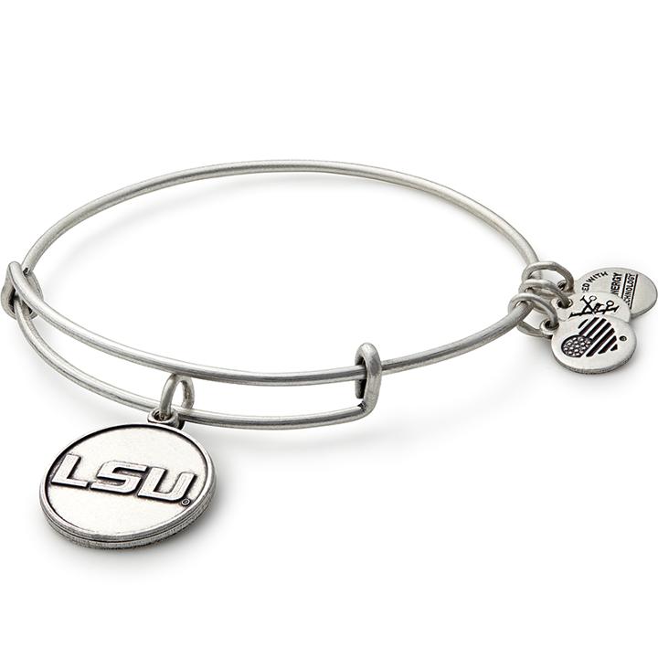 Alex And Ani Louisiana State University  Logo Charm Bangle, Rafaelian Silver Finish