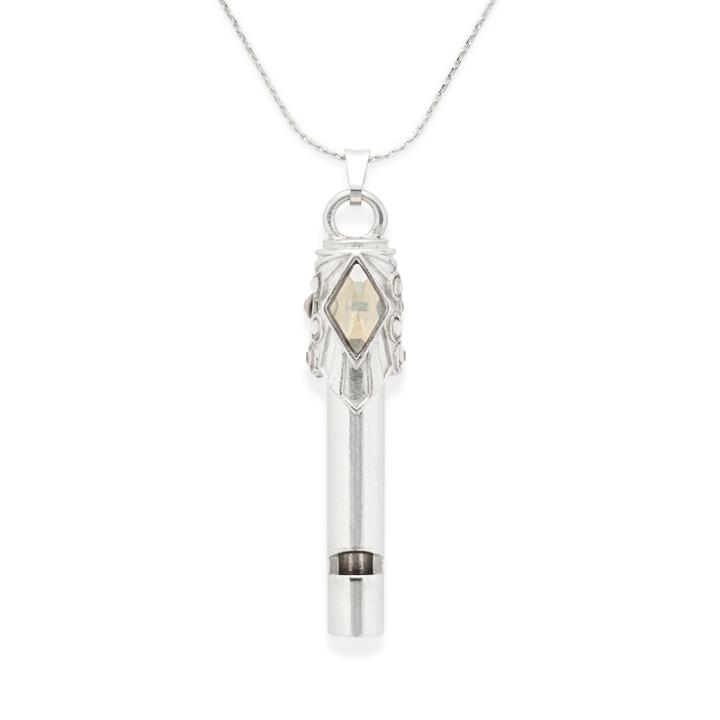 Alex And Ani Diamond Girl Whistle Expandable Necklace, Shiny Silver Finish
