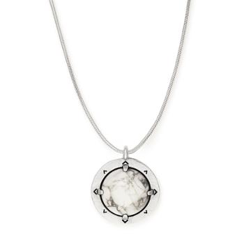 Alex And Ani Howlite Necklace, Sterling Silver