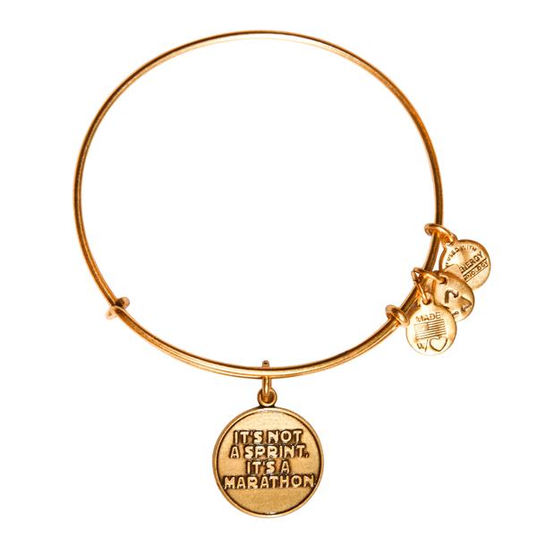 Alex And Ani It's Not A Sprint Charm Bangle, Rafaelian Gold Finish