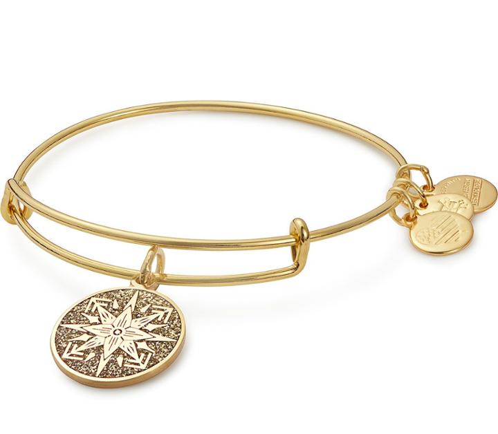 Alex And Ani Healing Love Color Infusion Charm Bangle, Shiny Gold Finish