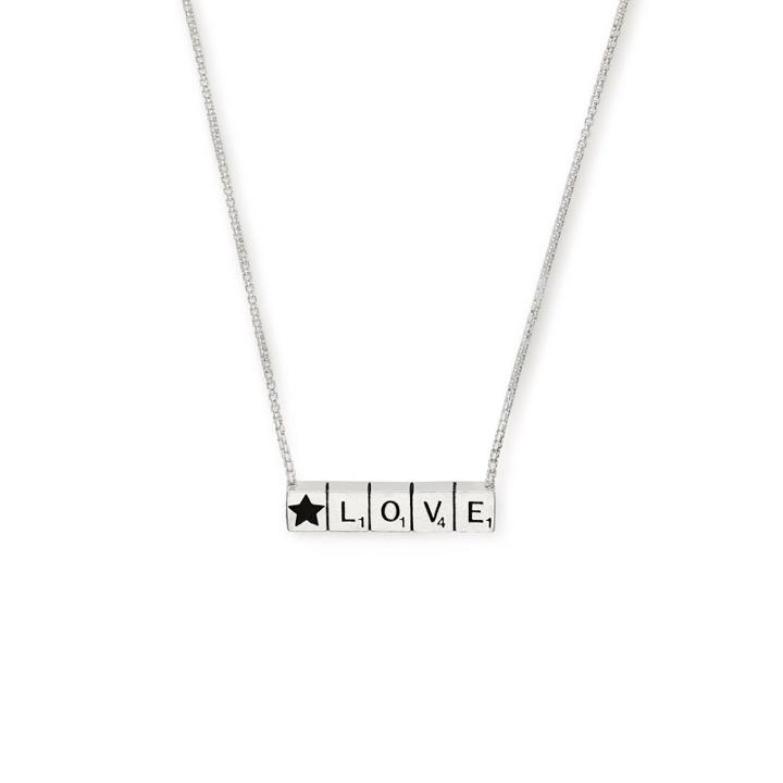 Alex And Ani Scrabble Love Adjustable Necklace, Sterling Silver
