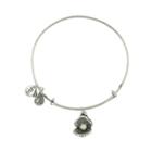 Alex And Ani Oyster Charm Bangle, Rafaelian Silver Finish