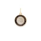 Alex And Ani Black Enamel Saint Christopher Necklace Charm, Medium, Two Tone