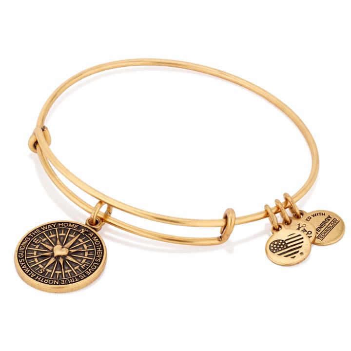 Alex And Ani True Direction Charm Bangle, Rafaelian Gold Finish