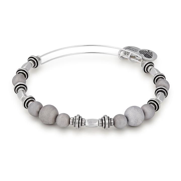Alex And Ani Moon Quarry Beaded Bangle, Rafaelian Silver Finish