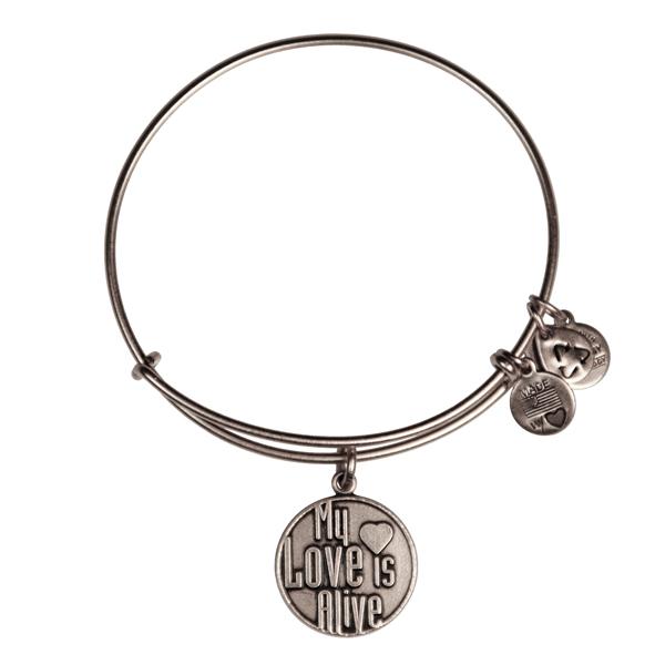 Alex And Ani My Love Is Alive Charm Bangle, Rafaelian Silver Finish