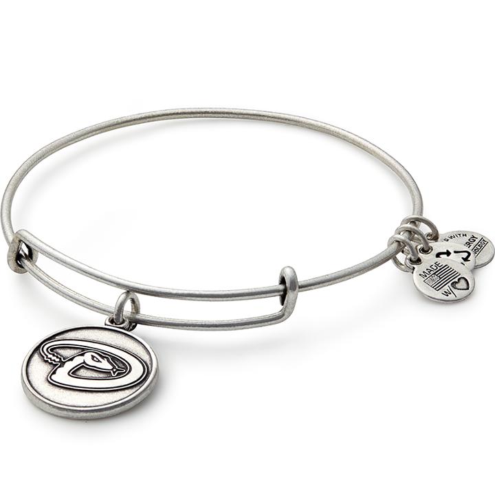 Alex And Ani Arizona Diamondbacks  Primary Logo Charm Bangle, Rafaelian Silver Finish