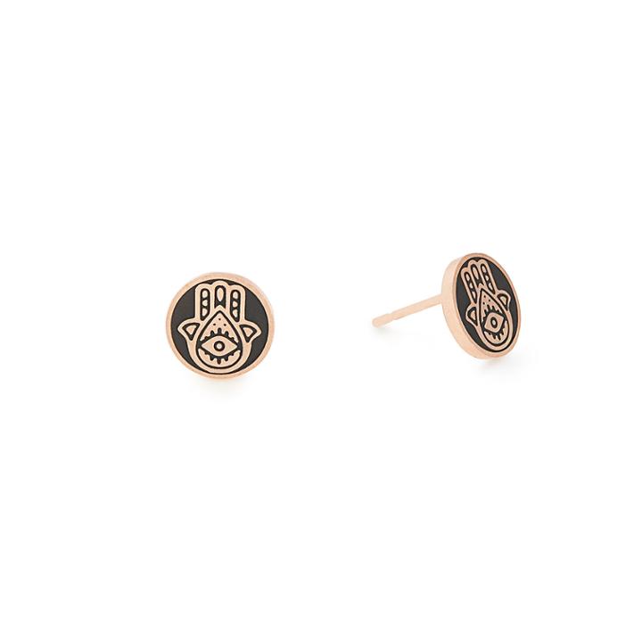 Alex And Ani Hamsa Post Earrings, 14kt Rose Gold Plated Sterling Silver