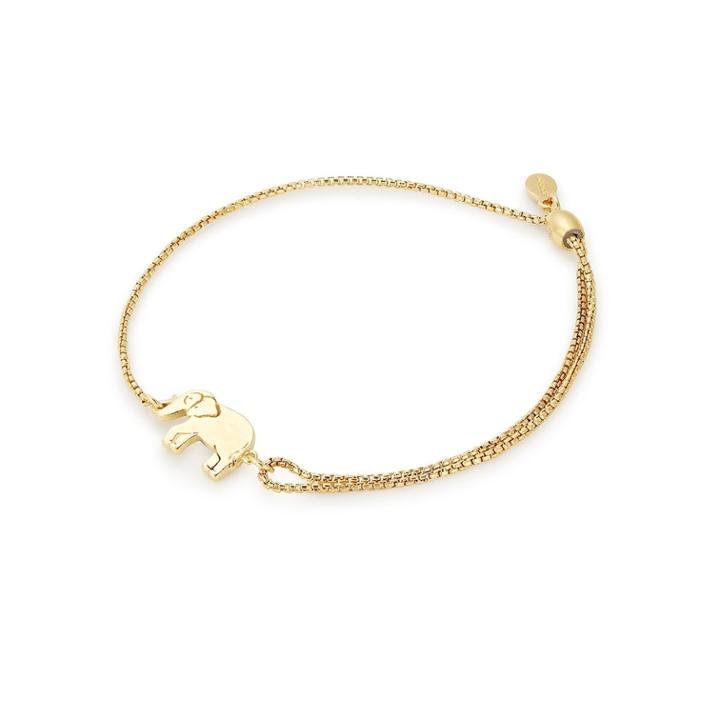 Alex And Ani Elephant Pull Chain Bracelet, 14kt Gold Plated Sterling Silver