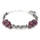 Alex And Ani Plum Spirit Spiral Beaded Bangle, Rafaelian Silver Finish