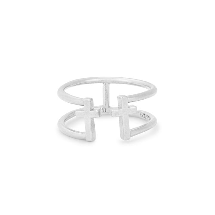 Alex And Ani Cross Adjustable Ring, Shiny Silver Finish