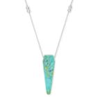 Alex And Ani Turquoise Pendulum Necklace, Sterling Silver