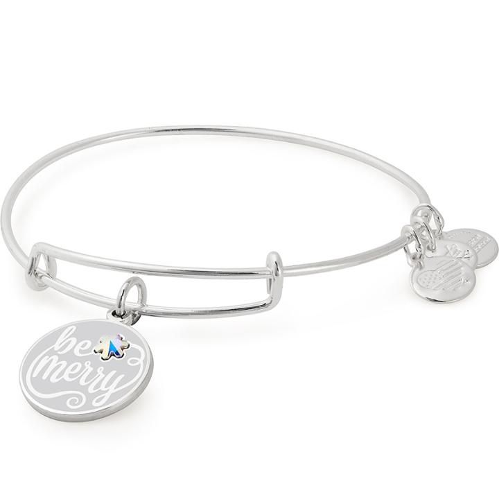 Alex And Ani Be Merry Charm Bangle Online Exclusive, Shiny Silver Finish
