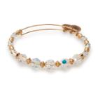 Alex And Ani Frost Beaded Bangle With Swarovski® Crystals, Shiny Gold Finish