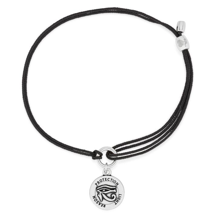 Alex And Ani Eye Of Horus Pull Cord Bracelet, Rafaelian Silver Finish