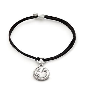 Alex And Ani Tropical Drink Pull Cord Bracelet, Rafaelian Silver Finish