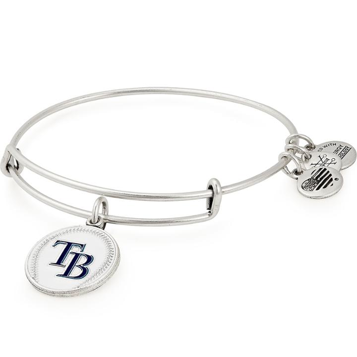 Alex And Ani Tampa Bay Rays Color Infusion Charm Bangle, Rafaelian Silver Finish
