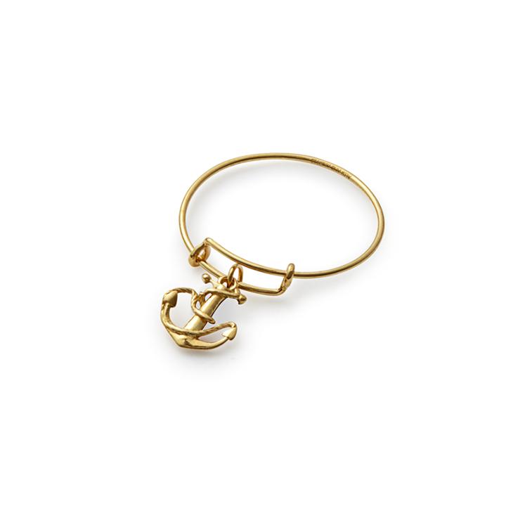 Alex And Ani Anchor Expandable Wire Ring, 14kt Gold Plated Sterling Silver