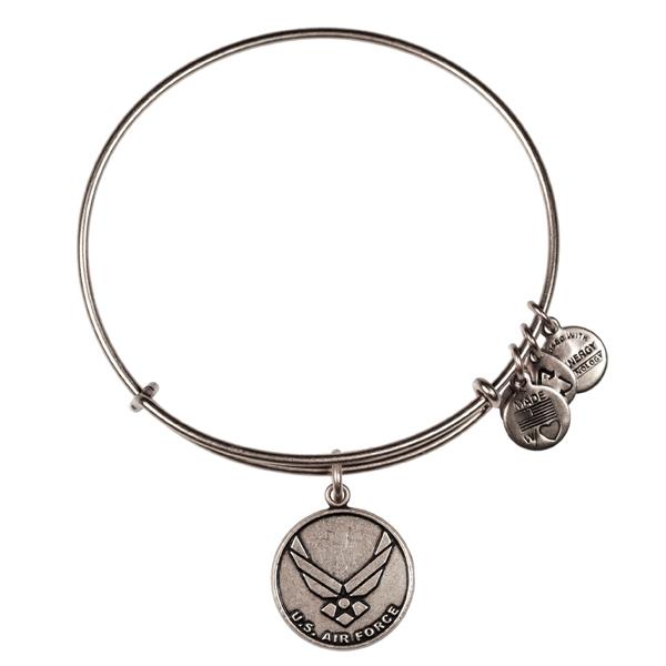Alex And Ani U.s. Air Force  Charm Bangle, Rafaelian Silver Finish