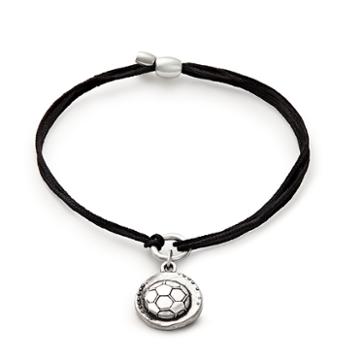 Alex And Ani Soccer Pull Cord Bracelet, Rafaelian Silver Finish
