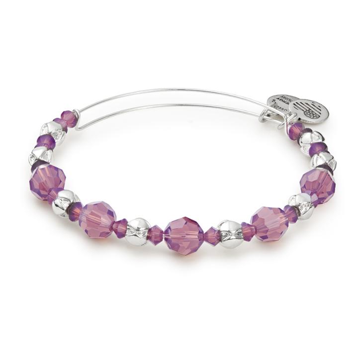Alex And Ani Passion Beaded Bangle With Swarovski® Crystals, Shiny Silver Finish