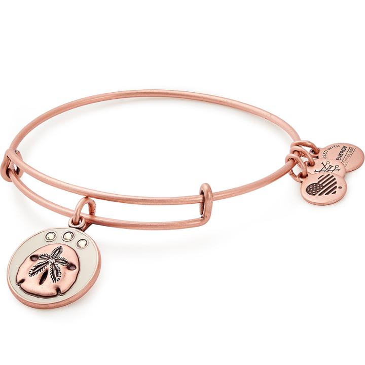 Alex And Ani Sand Dollar Color Infusion Charm Bangle, Rafaelian Rose Gold Finish