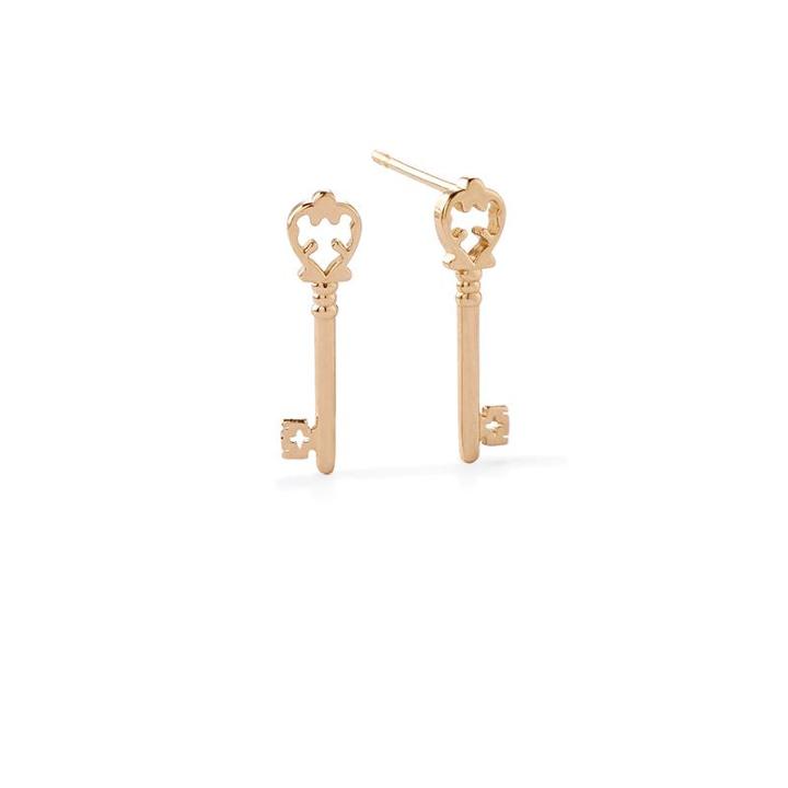 Alex And Ani Skeleton Key Post Earrings
