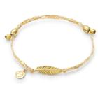 Alex And Ani Feather Precious Threads Bracelet, 14kt Gold Plated