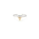 Alex And Ani Shark Tooth Two Tone Adjustable Ring, Sterling Silver