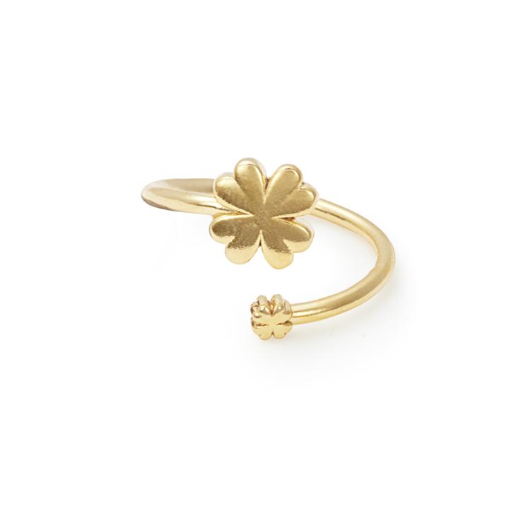 Alex And Ani Four Leaf Clover Ring Wrap, 14kt Gold Plated