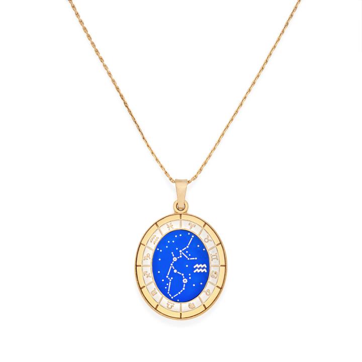 Alex And Ani Aquarius Celestial Wheel Expandable Necklace, Shiny Gold Finish