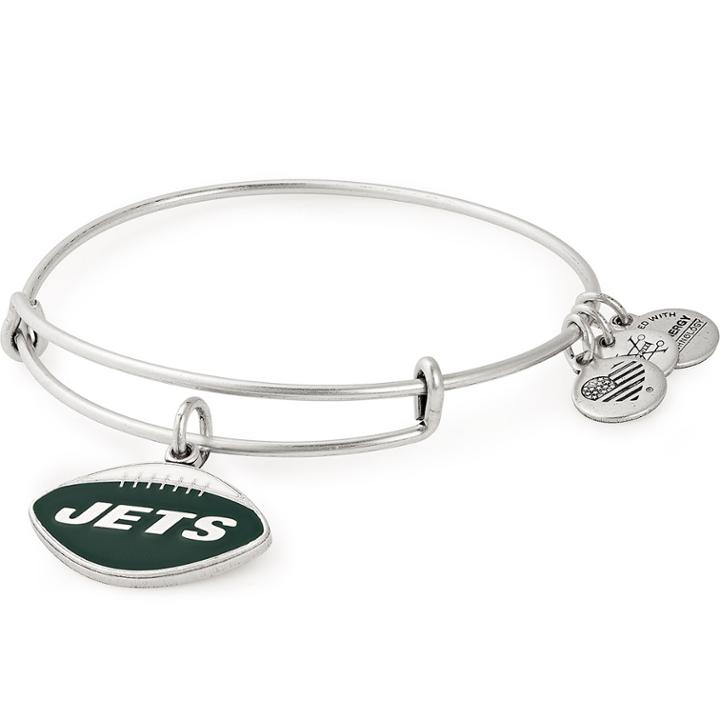 Alex And Ani New York Jets Football Color Infusion Charm Bangle, Rafaelian Silver Finish