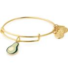 Alex And Ani Avocado Charm Bangle Green Beetz, Shiny Gold Finish