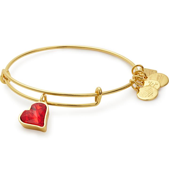 Alex And Ani (product)red Heart Of Strength Charm Bangle Global Fund, Shiny Gold Finish
