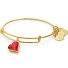 Alex And Ani (product)red Heart Of Strength Charm Bangle Global Fund, Shiny Gold Finish