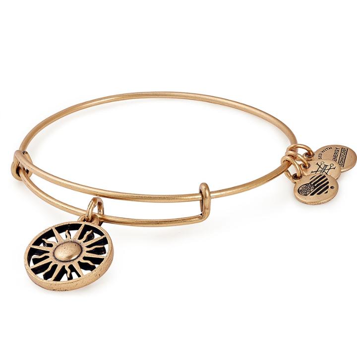 Alex And Ani Rising Sun Charm Bangle, Rafaelian Gold Finish