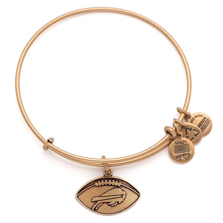 Alex And Ani Buffalo Bills Football Charm Bangle, Rafaelian Gold Finish