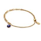 Alex And Ani Evil Eye Oval Figaro Pull Chain Bracelet, 14kt Gold Plated