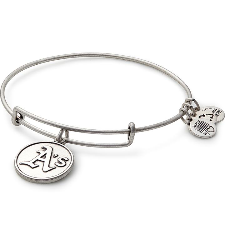 Alex And Ani Oakland Athletics™ Cap Logo Charm Bangle, Rafaelian Silver Finish
