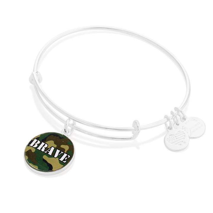 Alex And Ani Brave Charm Bangle, Shiny Silver Finish